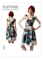 1353 KAY UNGER EZ PLEATED SLVLSS DRESS PATTERN 8-16, 16-24